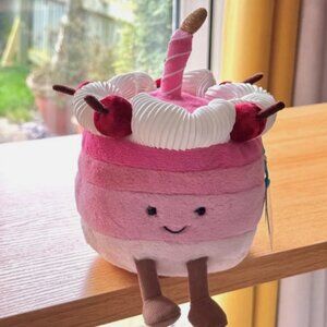 Jellycat Harrods Cheryl Cherry Cake Birthday Gift Soft Plush NWT and Dust Bag